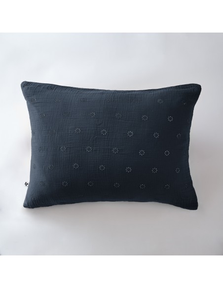 Taie d'oreiller Brodée Déco "Gaïa Boho" 50 x 70 cm Gaze de Coton l'Effet Papillon