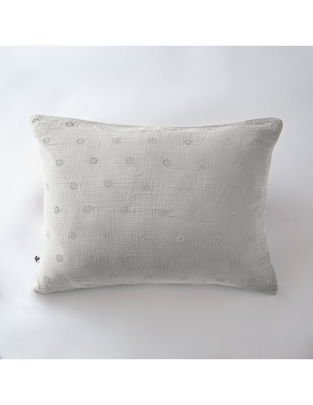 Taie d'oreiller Brodée Déco "Gaïa Boho" 50 x 70 cm Gaze de Coton l'Effet Papillon