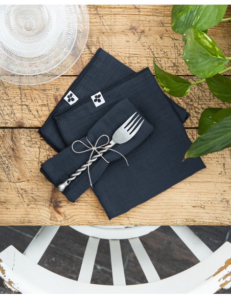 Lot de 3 serviettes de table "Gaïa" 40 x 40 cm Gaze de Coton l'Effet Papillon