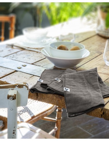 Lot de 3 serviettes de table "Gaïa"...