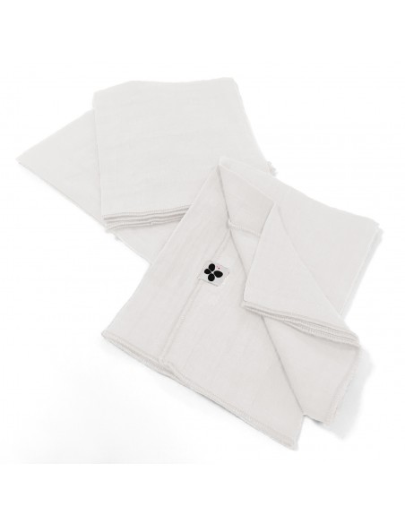 Lot de 3 serviettes de table "Gaïa" 40 x 40 cm Gaze de Coton l'Effet Papillon