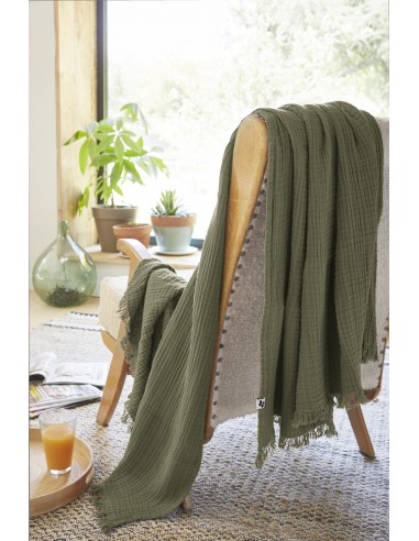 Plaid à franges "Gaïa" 130 x 160 cm...