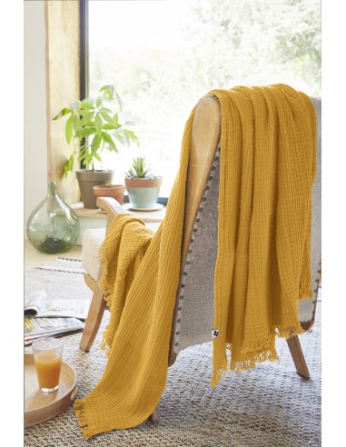 Plaid à franges "Gaïa" 130 x 160 cm...