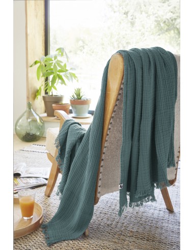 Plaid à franges "Gaïa" 180 x 220 cm...