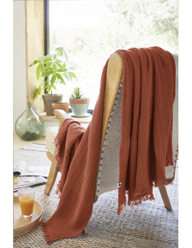 Plaid à franges "Gaïa" 180 x 220 cm...