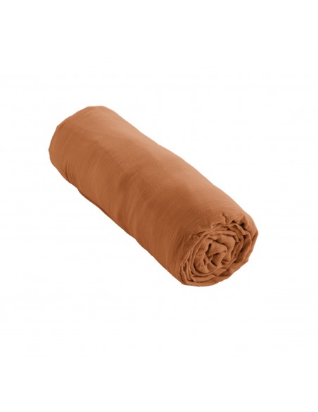 Drap housse "Gaïa" 160 x 200 bonnet de 30 cm "Gaze de Coton" l'Effet Papillon