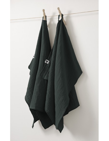 Lot de 2 essuie-mains "Gaïa" 50 x 70 cm "Gaze de Coton" l'Effet Papillon