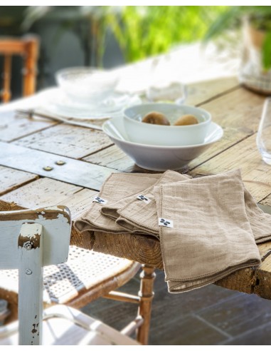 Lot de 3 serviettes de table "Gaïa"...