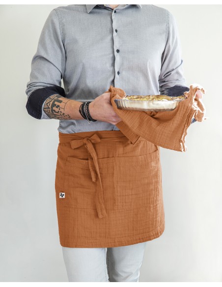 Tablier de Chef "Gaïa" 45 x 80 cm "Gaze de Coton" l'Effet Papillon