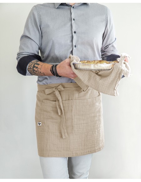 Tablier de Chef "Gaïa" 45 x 80 cm "Gaze de Coton" l'Effet Papillon