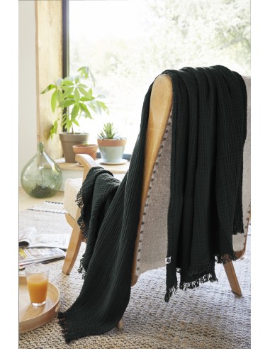 Plaid à franges "Gaïa" 130 x 160 cm...