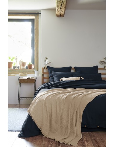 Plaid à franges "Gaïa" 130 x 160 cm...