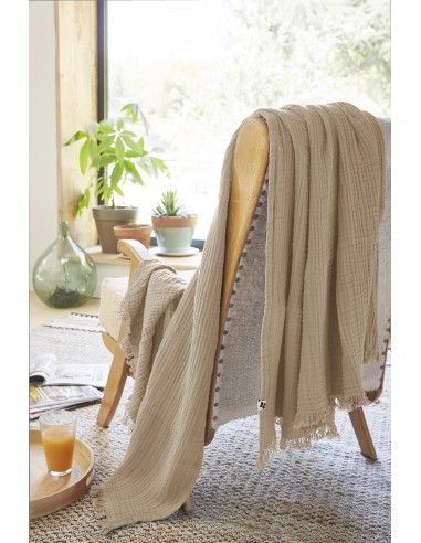 Plaid à franges "Gaïa" 180 x 220 cm...