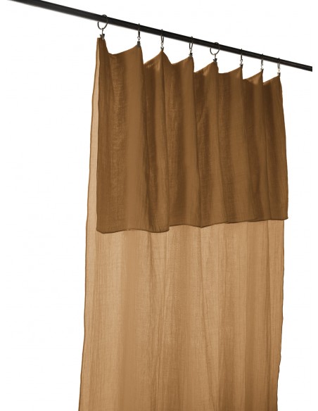 Rideau ajustable + 8 anneaux pince "Gaïa" 140 x 300 cm "Gaze de Coton" l'Effet Papillon