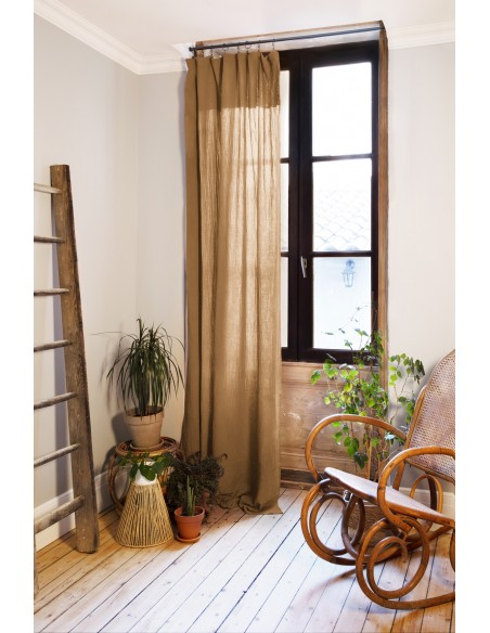 Rideau ajustable + 8 anneaux pince "Gaïa" 140 x 300 cm "Gaze de Coton" l'Effet Papillon