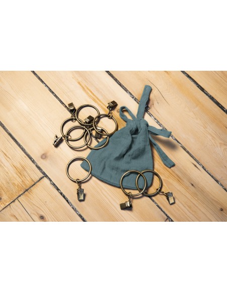 Rideau ajustable + 8 anneaux pince "Gaïa" 140 x 300 cm "Gaze de Coton" l'Effet Papillon