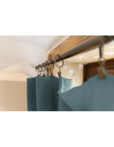 Rideau ajustable + 8 anneaux pince "Gaïa" 140 x 300 cm "Gaze de Coton" l'Effet Papillon