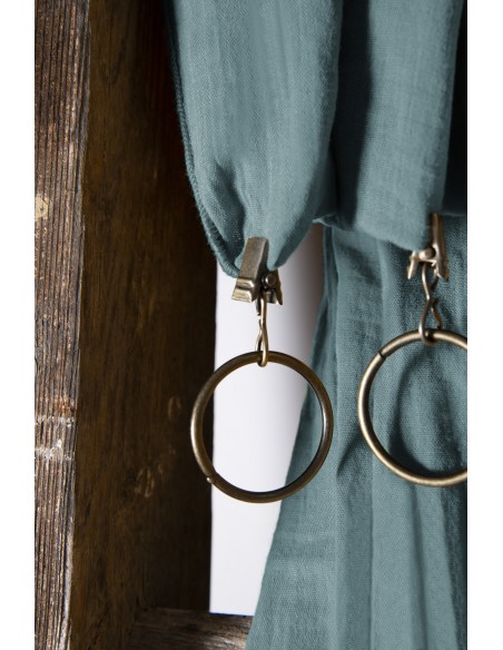 Rideau ajustable + 8 anneaux pince "Gaïa" 140 x 300 cm "Gaze de Coton" l'Effet Papillon