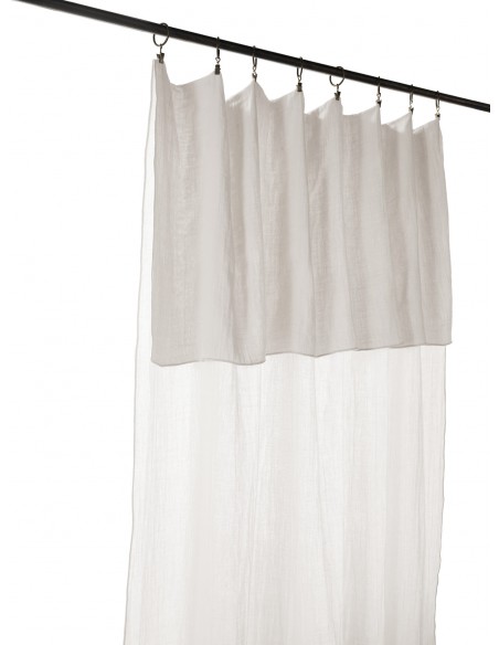 Rideau ajustable + 8 anneaux pince "Gaïa" 140 x 300 cm "Gaze de Coton" l'Effet Papillon