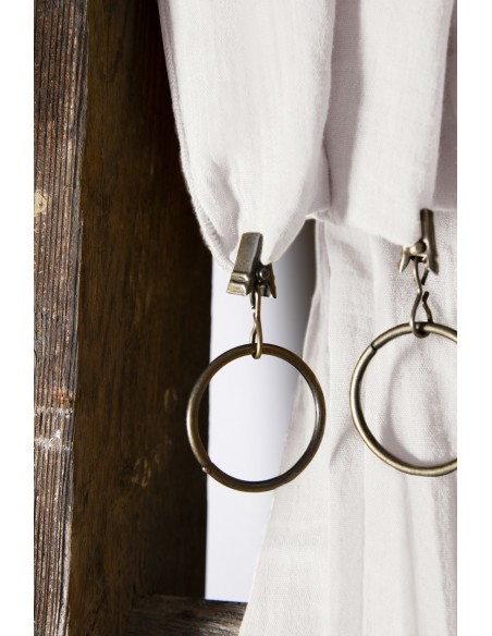 Rideau ajustable + 8 anneaux pince "Gaïa" 140 x 300 cm "Gaze de Coton" l'Effet Papillon