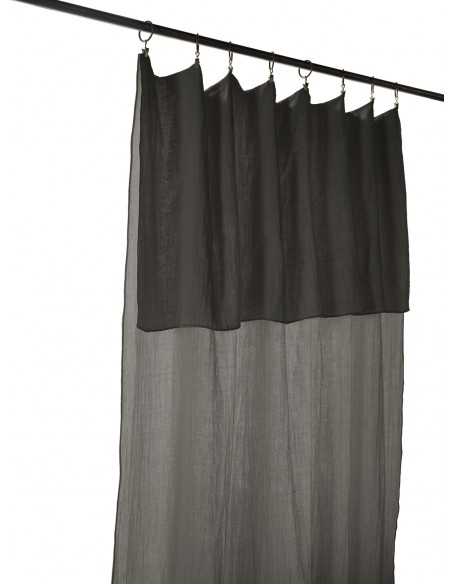 Rideau ajustable + 8 anneaux pince "Gaïa" 140 x 300 cm "Gaze de Coton" l'Effet Papillon