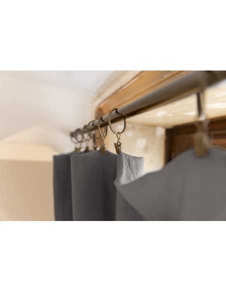 Rideau ajustable + 8 anneaux pince "Gaïa" 140 x 300 cm "Gaze de Coton" l'Effet Papillon