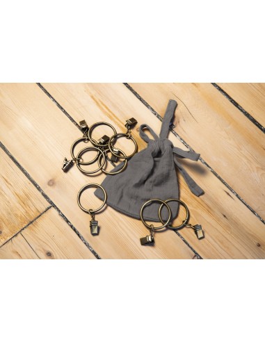 Rideau ajustable + 8 anneaux pince...