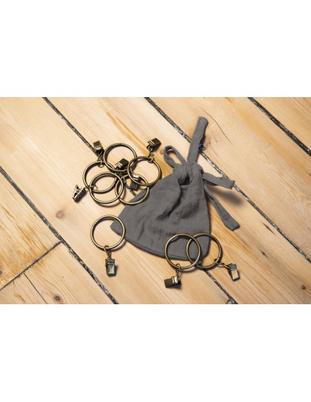 Rideau ajustable + 8 anneaux pince "Gaïa" 140 x 300 cm "Gaze de Coton" l'Effet Papillon