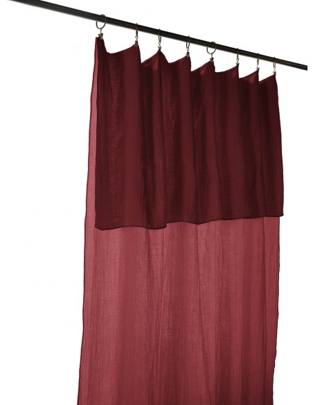 Rideau ajustable + 8 anneaux pince "Gaïa" 140 x 300 cm "Gaze de Coton" l'Effet Papillon