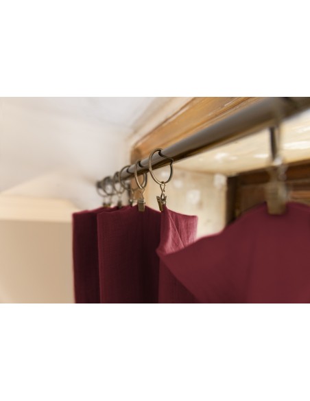 Rideau ajustable + 8 anneaux pince "Gaïa" 140 x 300 cm "Gaze de Coton" l'Effet Papillon