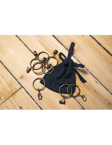 Rideau ajustable + 8 anneaux pince "Gaïa" 140 x 300 cm "Gaze de Coton" l'Effet Papillon