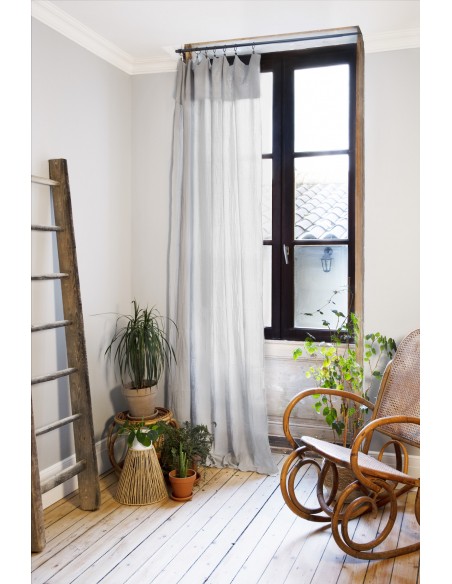 Rideau ajustable + 8 anneaux pince "Gaïa" 140 x 300 cm "Gaze de Coton" l'Effet Papillon