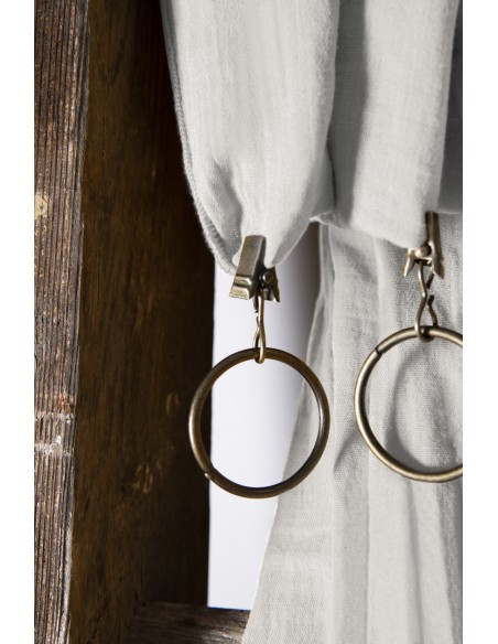 Rideau ajustable + 8 anneaux pince "Gaïa" 140 x 300 cm "Gaze de Coton" l'Effet Papillon