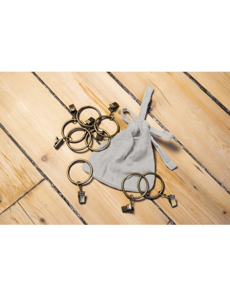 Rideau ajustable + 8 anneaux pince "Gaïa" 140 x 300 cm "Gaze de Coton" l'Effet Papillon