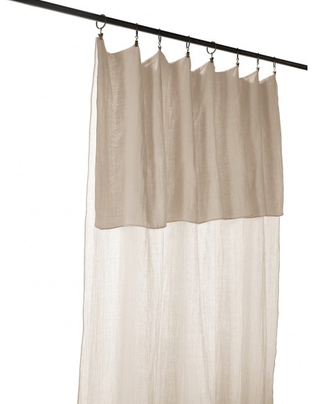 Rideau ajustable + 8 anneaux pince "Gaïa" 140 x 300 cm "Gaze de Coton" l'Effet Papillon