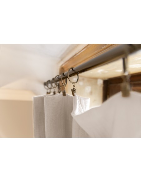 Rideau ajustable + 8 anneaux pince "Gaïa" 140 x 300 cm "Gaze de Coton" l'Effet Papillon