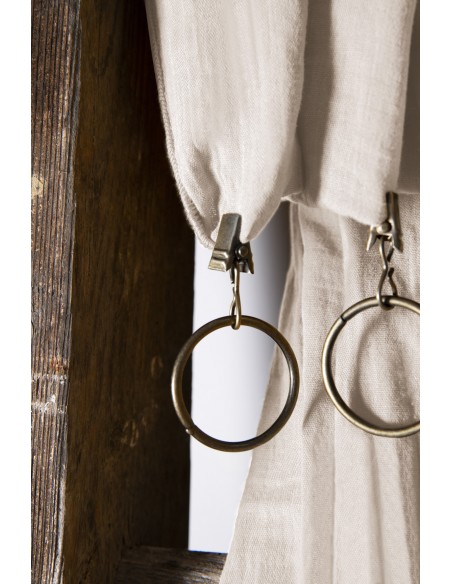 Rideau ajustable + 8 anneaux pince "Gaïa" 140 x 300 cm "Gaze de Coton" l'Effet Papillon