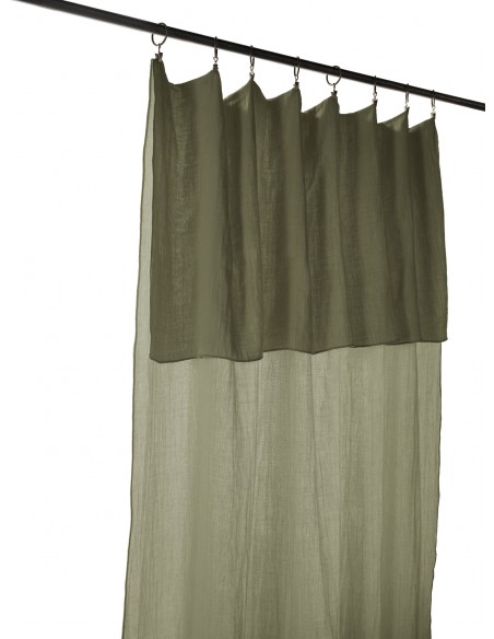 Rideau ajustable + 8 anneaux pince "Gaïa" 140 x 300 cm "Gaze de Coton" l'Effet Papillon