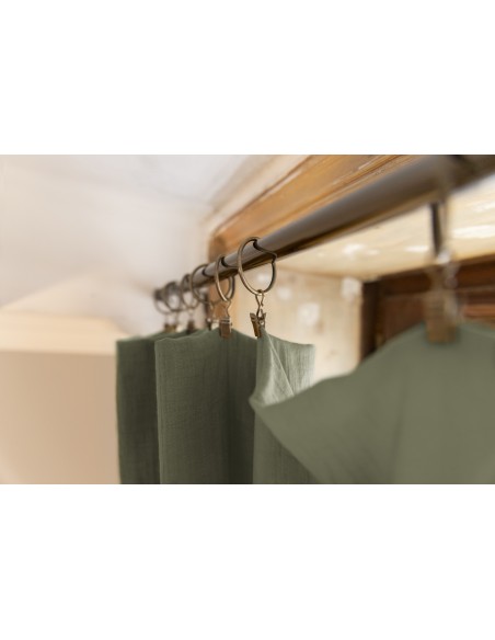 Rideau ajustable + 8 anneaux pince "Gaïa" 140 x 300 cm "Gaze de Coton" l'Effet Papillon