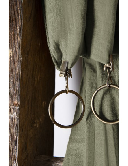 Rideau ajustable + 8 anneaux pince "Gaïa" 140 x 300 cm "Gaze de Coton" l'Effet Papillon