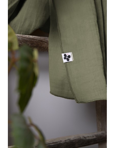 Rideau ajustable + 8 anneaux pince "Gaïa" 140 x 300 cm "Gaze de Coton" l'Effet Papillon