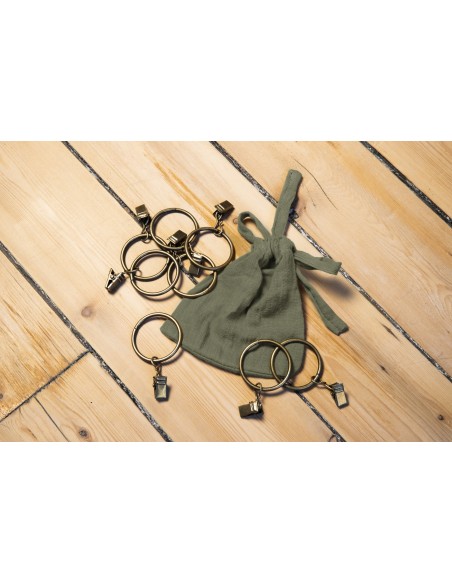 Rideau ajustable + 8 anneaux pince "Gaïa" 140 x 300 cm "Gaze de Coton" l'Effet Papillon