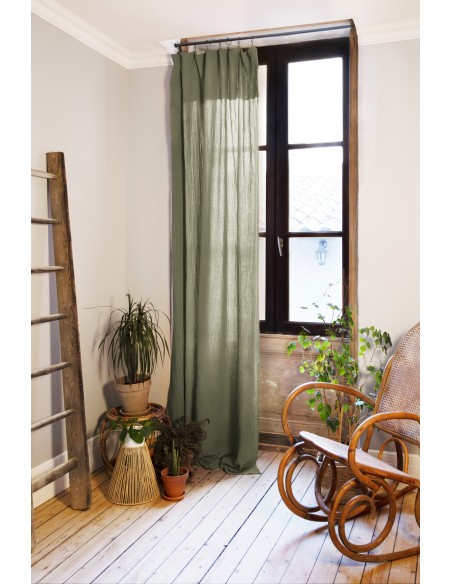 Rideau ajustable + 8 anneaux pince "Gaïa" 140 x 300 cm "Gaze de Coton" l'Effet Papillon