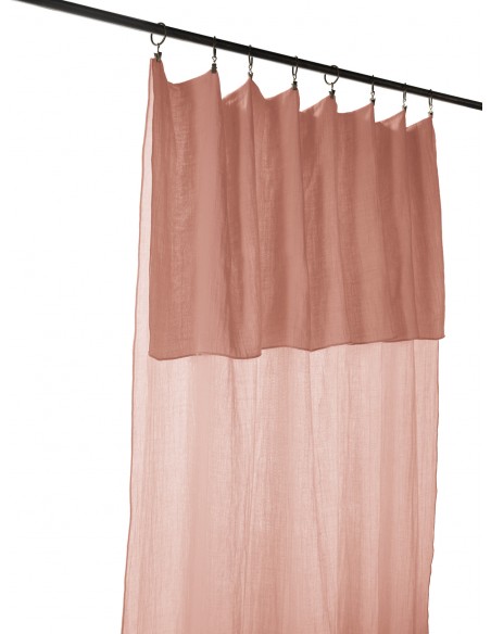 Rideau ajustable + 8 anneaux pince "Gaïa" 140 x 300 cm "Gaze de Coton" l'Effet Papillon