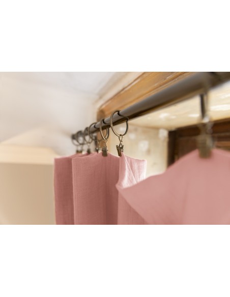 Rideau ajustable + 8 anneaux pince "Gaïa" 140 x 300 cm "Gaze de Coton" l'Effet Papillon