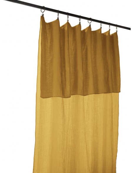 Rideau ajustable + 8 anneaux pince "Gaïa" 140 x 300 cm "Gaze de Coton" l'Effet Papillon