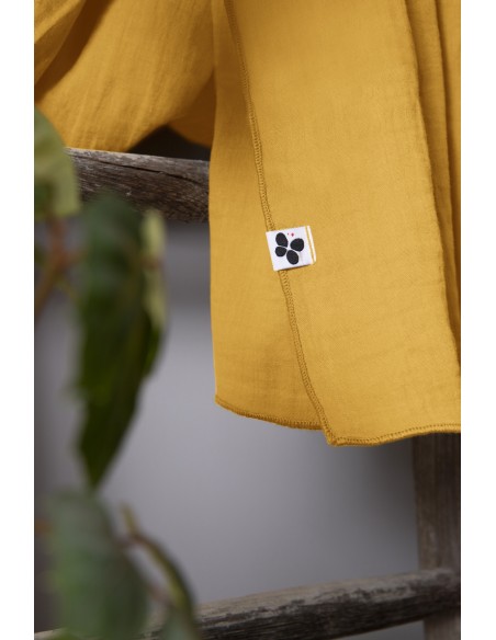 Rideau ajustable + 8 anneaux pince "Gaïa" 140 x 300 cm "Gaze de Coton" l'Effet Papillon