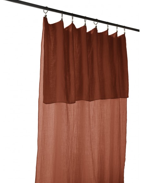 Rideau ajustable + 8 anneaux pince "Gaïa" 140 x 300 cm "Gaze de Coton" l'Effet Papillon