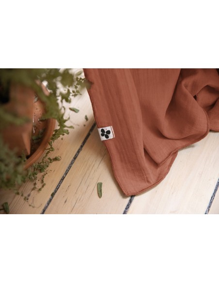 Rideau ajustable + 8 anneaux pince "Gaïa" 140 x 300 cm "Gaze de Coton" l'Effet Papillon