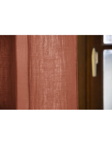 Rideau ajustable + 8 anneaux pince "Gaïa" 140 x 300 cm "Gaze de Coton" l'Effet Papillon